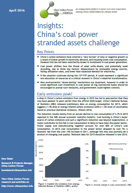 CCF Insights: China’s Coal Power Stranded Assets Challenge